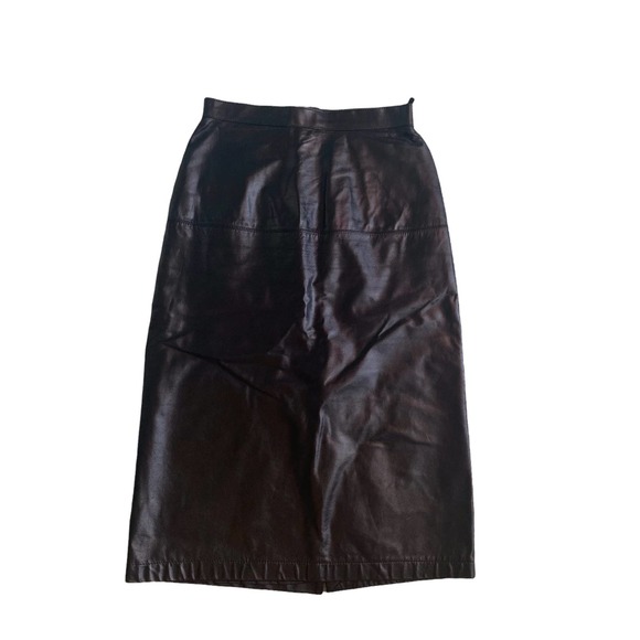 Vintage Wilson’s genuine leather skirt pencil style black - Picture 2 of 7